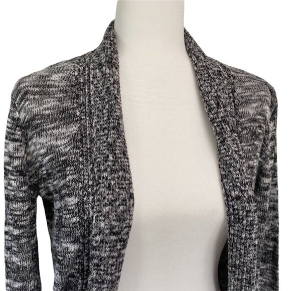 Cardigan Open Front Knit Cascade Rounded Cardigan Sweater High Low Long Sleeve - Picture 3 of 13